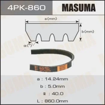 <strong>Ремінь поліклінової (4PK-860) MASUMA 4PK860 (фото 1)</strong>