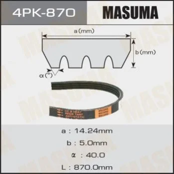 <strong>Ремінь поліклінової (4PK-870) MASUMA 4PK870 (фото 1)</strong>