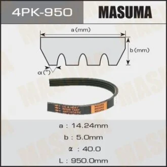 Ремінь поліклінової (4PK-950) для MASUMA 4PK950 фото товару