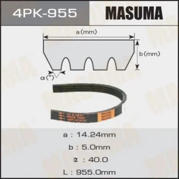 <strong>Ремінь поліклінової (4PK-955) MASUMA 4PK955 (фото 1)</strong>