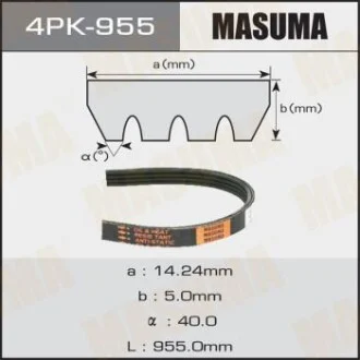 Ремінь поліклінової (4PK-955) для MASUMA 4PK955 фото товару