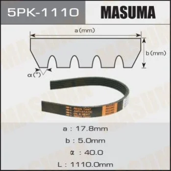 <strong>Ремінь поліклінової (5PK-1110) MASUMA 5PK1110 (фото 1)</strong>