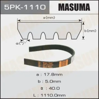 Ремінь поліклінової (5PK-1110) для Renault MASUMA 5PK1110 фото товару