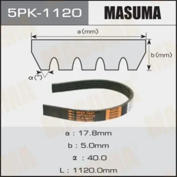 <strong>Ремінь поліклінової (5PK-1120) MASUMA 5PK1120 (фото 1)</strong>