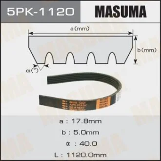 Ремінь поліклінової (5PK-1120) для MASUMA 5PK1120 фото товару