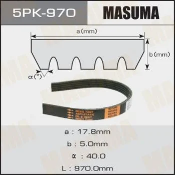 <strong>Ремінь поліклінової (5PK-970) MASUMA 5PK970 (фото 1)</strong>