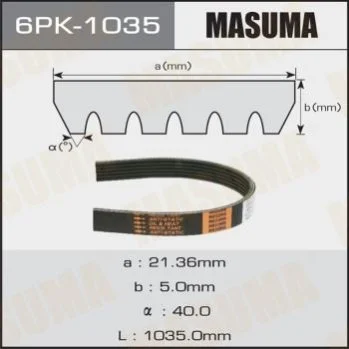 <strong>Ремінь поліклінової (6PK-1035) MASUMA 6PK1035 (фото 1)</strong>