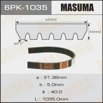 Ремінь поліклінової (6PK-1035) для MASUMA 6PK1035 фото товару
