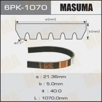 <strong>Ремінь поліклінової (6PK-1070) MASUMA 6PK1070 (фото 1)</strong>