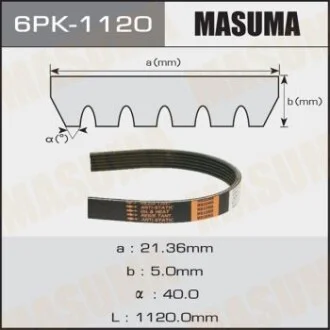 Ремінь поліклінової (6PK-1120) для MASUMA 6PK1120 фото товару