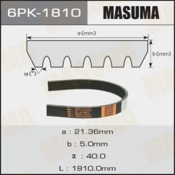 <strong>Ремінь поліклінової MASUMA 6PK1810 (фото 1)</strong>