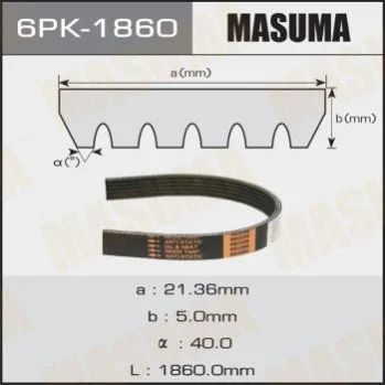 <strong>Ремінь поліклінової MASUMA 6PK1860 (фото 1)</strong>