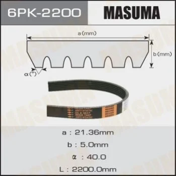<strong>Ремінь поліклінової MASUMA 6PK2200 (фото 1)</strong>