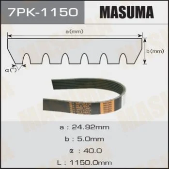 <strong>Ремінь поліклінової MASUMA 7PK1150 (фото 1)</strong>