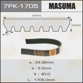 <strong>Ремень поликлиновой MASUMA 7PK1705 (фото 1)</strong>