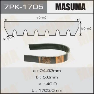Ремень поликлиновой для MASUMA 7PK1705 фото товара