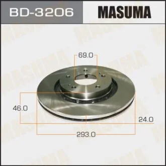 Диск гальмівний передній Mitsubishi Outlander (03-), Outlander PHEV (13-) (Кратно для MASUMA BD3206 фото товару