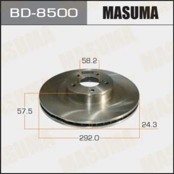 <strong>Диск гальмівний передній Subaru Forester, Impreza, Legasy, Outback (02-06) (Кратн MASUMA BD8500 (фото 1)</strong>