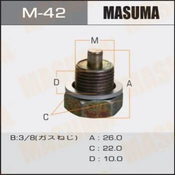 <strong>Пробка зливна піддону (з шайбою 3/8) Nissan MASUMA M42 (фото 1)</strong>