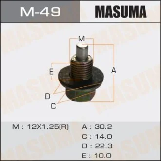 Пробка зливна піддону (з шайбою 12х1.25mm) Subaru/ Toyota для MASUMA M49 фото товару