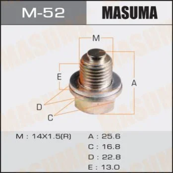 <strong>Пробка зливна піддону (з шайбою 14x1.5mm GM/ Hyundai/ Kia/ Mitsubishi MASUMA M52 (фото 1)</strong>