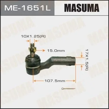 <strong>Наконечник кермовий лев зовнішній MAZDA 3 (BK, BL) (-14), 5 (CW) (10-) MASUMA ME1651L (фото 1)</strong>