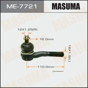 <strong>Наконечник кермовий зовніш Mitsubishi L200 III, Pajero (90-11) MASUMA ME7721 (фото 1)</strong>
