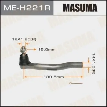 <strong>Наконечник рулевой Honda CIVIC 06- MASUMA MEH221R (фото 1)</strong>