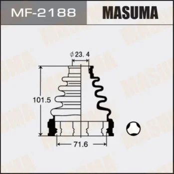 <strong>Пильовик ШРУСу внутрішнього Toyota Camry (01-11), Corolla (01-04), Highlander (00-07), RAV 4 (00-) MASUMA MF2188 (фото 1)</strong>