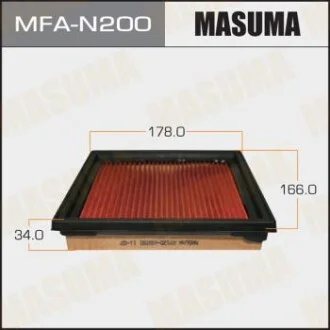 Фільтр повітряний NISSAN/ SKYLINE/ V36 06- з просоченням маслом для Nissan, Infiniti MASUMA MFAN200 фото товару