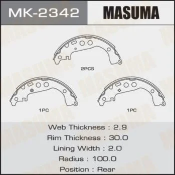 <strong>Гальмівні колодки гальма стоянки MASUMA MK2342 (фото 1)</strong>