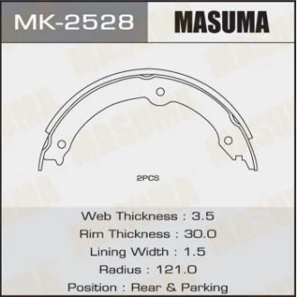 Колодка гальмівна барабанна для MASUMA MK2528 фото товару