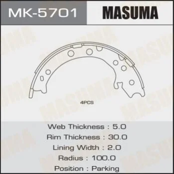 <strong>Гальмівні колодки гальма стоянки MASUMA MK5701 (фото 1)</strong>