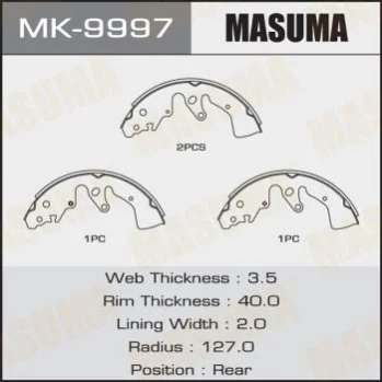 <strong>Колодка гальмівна барабанна MASUMA MK9997 (фото 1)</strong>