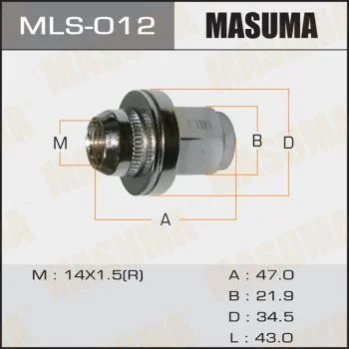 <strong>Гайка колеса 14x1.5 Land Cruiser з шайбою D 35mm / під ключ = 22мм MASUMA MLS012 (фото 1)</strong>