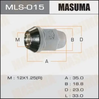 <strong>Гайка колеса 12x1.25 / під ключ = 19мм MASUMA MLS015 (фото 1)</strong>