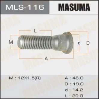 Шпилька колеса Toyota Masuma для MASUMA MLS116 фото товару