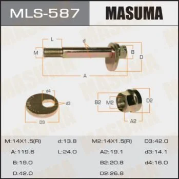 <strong>Болт розвальний Mitsubishi Pajero (06-) Masuma MASUMA MLS587 (фото 1)</strong>