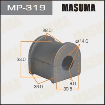 <strong>Втулка стабілізатора заднього Toyota Corolla (-00) (Кратно 2 шт) Masuma MASUMA MP319 (фото 1)</strong>