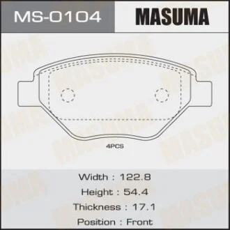 Колодки тормозные AN-4592K, P68031 передн RENAULT MEGANE II для MASUMA MS0104 фото товара