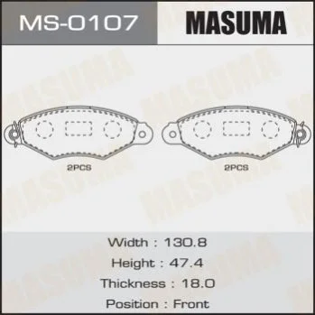 <strong>Колодки гальмівні (MS-0107) MASUMA MS0107 (фото 1)</strong>
