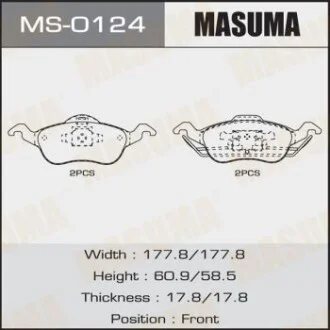 Колодки тормозные передн AN-4328K, P24046 для MASUMA MS0124 фото товара