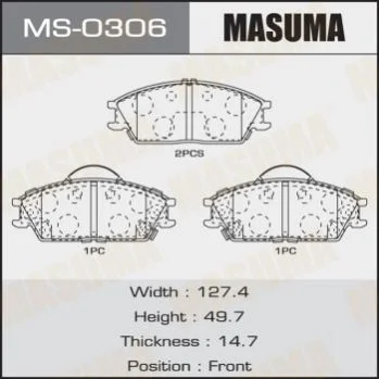 <strong>Колодки гальмівні (MS-0306) MASUMA MS0306 (фото 1)</strong>