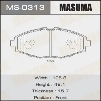 <strong>Колодки гальмівні (MS-0313) MASUMA MS0313 (фото 1)</strong>