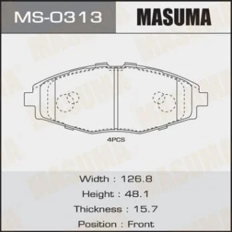 Колодки гальмівні (MS-0313) для MASUMA MS0313 фото товару