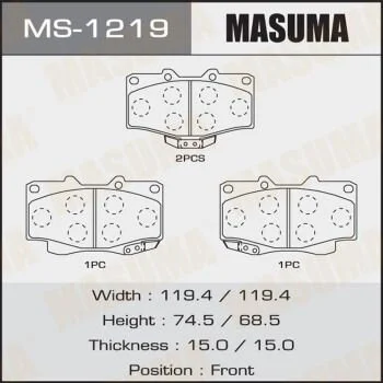 <strong>Колодки тормозные передн AN-303WK, NP1098, P83009 MASUMA MS1219 (фото 1)</strong>