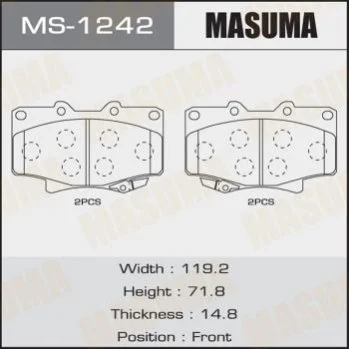 <strong>Колодки тормозные передн AN-336WK, NP1043, P83025 MASUMA MS1242 (фото 1)</strong>