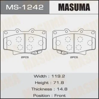 Колодки тормозные передн AN-336WK, NP1043, P83025 для MASUMA MS1242 фото товара