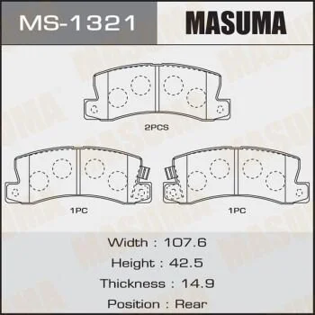 <strong>Колодки тормозные задн AN-420WK, NP1011, P83015 MASUMA MS1321 (фото 1)</strong>