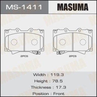 Колодка тормозная MASUMA MS1411 фото товара